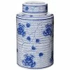 Flair Decor - Chain Blossom Tall Jar Blue & White 18x30.5cm