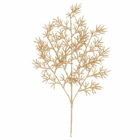 Coastal Home - Glitter Leaf Champagne 62cm 1 Coastal Home - Glitter Leaf Champagne 62cm
