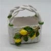 Zanatta - Basket W/Handle And Lemon Application 10x12x6cm