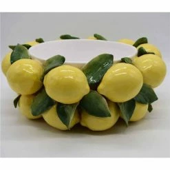 Zanatta - Cachepot W/Lemons And Leaves Application 41x16cm