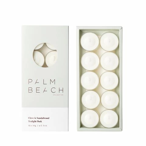Palm Beach Collection - Clove&Sandlewood Tealight Pack 10pce 1 Palm Beach Collection - Clove&Sandlewood Tealight Pack 10pce