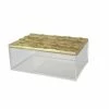 Flair Decor - Acrylic Box Golden Leaf Bamboo Lid 19x12x8cm