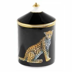 Halcyon Days - Twin Leopard Black Lidded Jasmine Candle