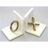 Flair Decor - Bevelled Marble / Gold Look X & O Bookends