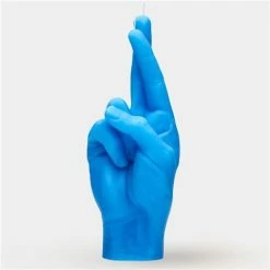 Candle Hand - Crossed Fingers Candle Hand Blue 365g