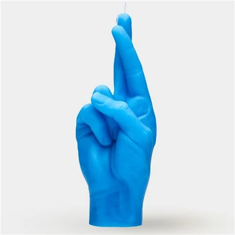 Candle Hand - Crossed Fingers Candle Hand Blue 365g 1 Candle Hand - Crossed Fingers Candle Hand Blue 365g