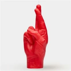 Candle Hand - Crossed Fingers Candle Red 365g