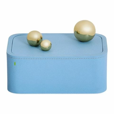 Jonathan Adler - St. Germain Leather Box Blue 1 Jonathan Adler - St. Germain Leather Box Blue