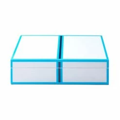 Jonathan Adler - Lacquer Zip Box Blue/White Large