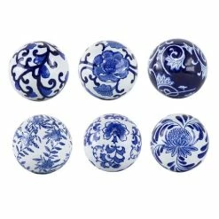 Dasch - Aline Blue & White Decorator Set Of Balls 6pc 10.2cm