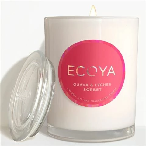 Ecoya - Guava & Lychee Sorbet Metro Candle W/Lid 270g 1 Ecoya - Guava & Lychee Sorbet Metro Candle W/Lid 270g
