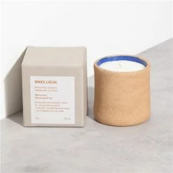 WAKS - Local Candle Clay Ceramic Monopati Blue Wild Fig