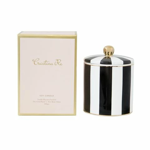 Cristina Re - Scented Candle Stripe Ebony 400g 1 Cristina Re - Scented Candle Stripe Ebony 400g