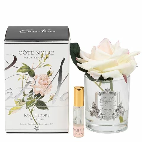 Cote Noire - Rose Tendre Pink Blush Rose Clear Jar Silver 1 Cote Noire - Rose Tendre Pink Blush Rose Clear Jar Silver