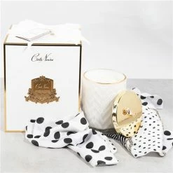 Cote Noire - Ltd Ed. Herringbone Candle/Scarf White Set 2pce