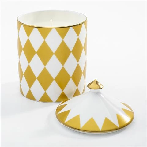 Halcyon Days - Lidded Parterre Candle Jasmine Gold 1 Halcyon Days - Lidded Parterre Candle Jasmine Gold